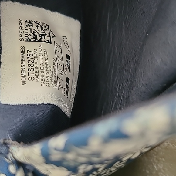 Sperry Seaport Fina Blue Ivory Floral Slip on Mules Shoes Flats Size 9M - Picture 6 of 9